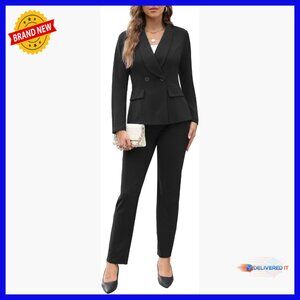 Women's Business Pant Suit Set Long Sleeve Blazer Pencil Pants Formal Office